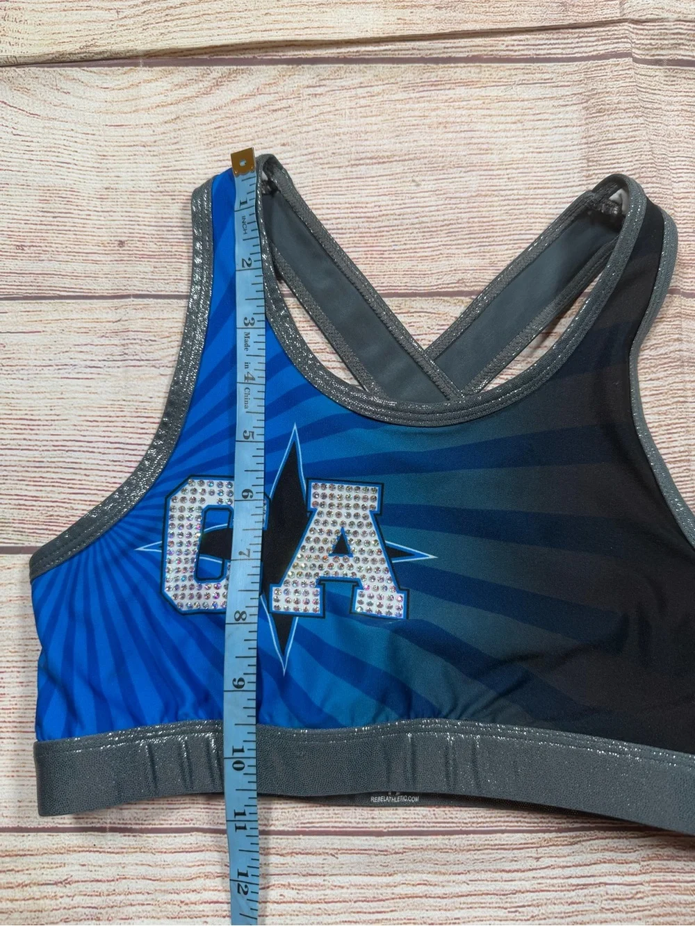 Rebel Athletic CA Blue & Black Sports‎ Bra Dance Top